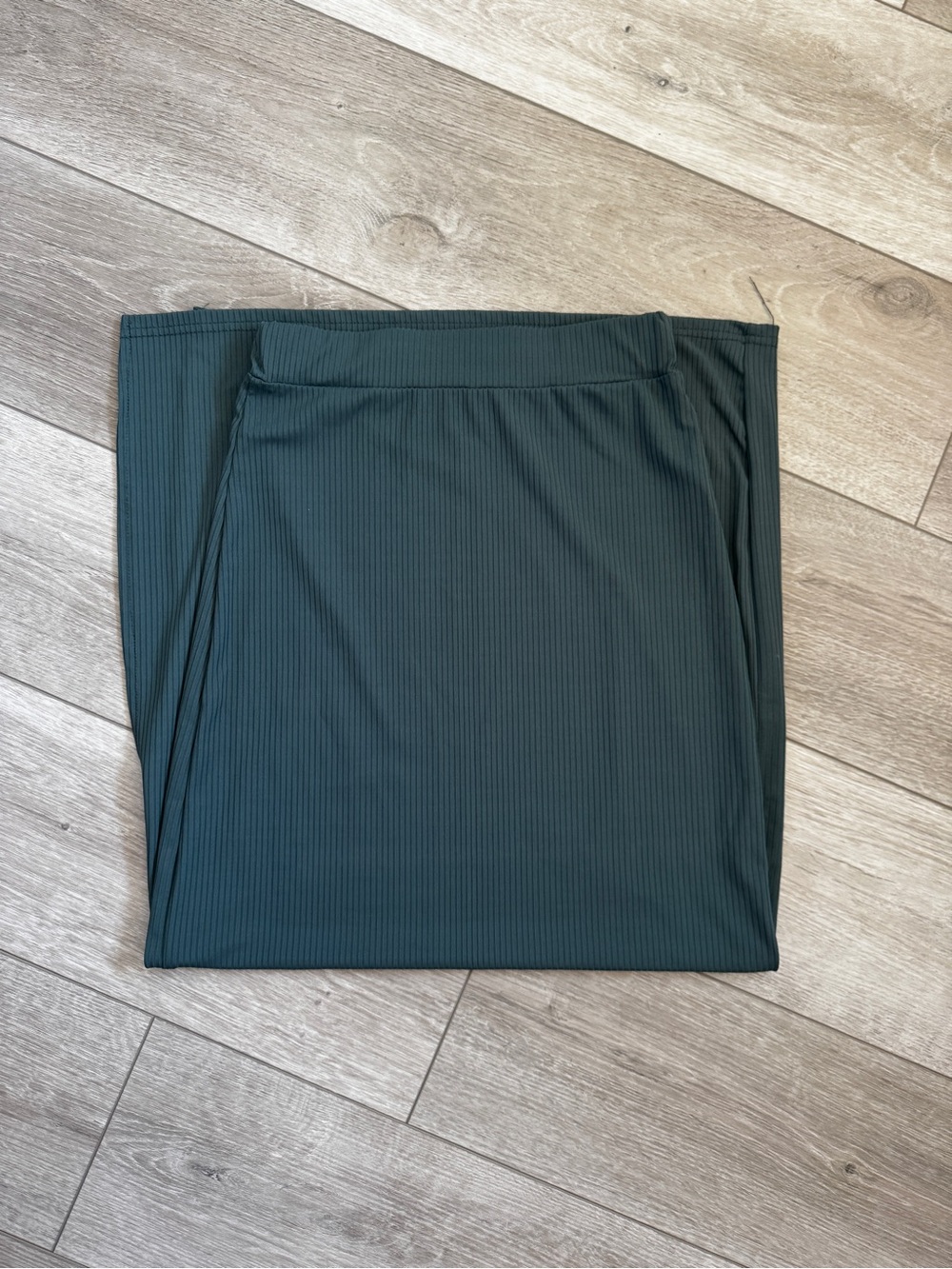 SHEIN Dark Teal Ribbed Pencil Skirt